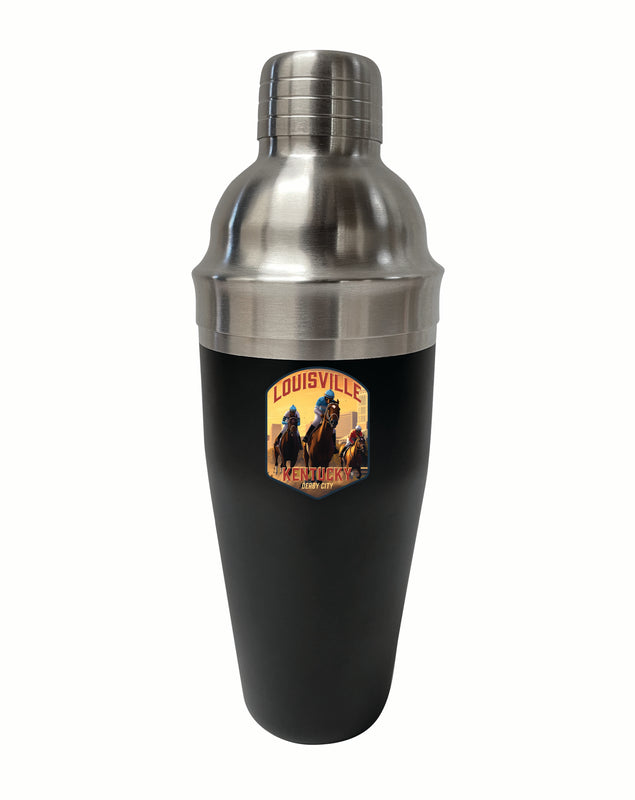 Louisville Kentucky Derby City Design Souvenir 24 oz Stainless Steel Cocktail Shaker Black 2-Pack