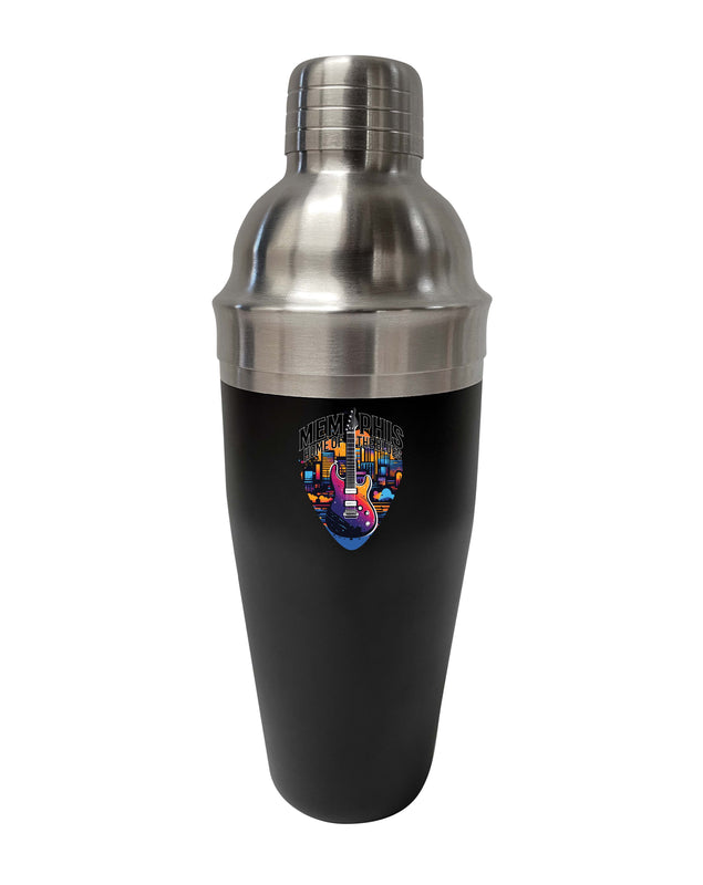 Memphis Tennessee Design B Souvenir 24 oz Stainless Steel Cocktail Shaker Black Single