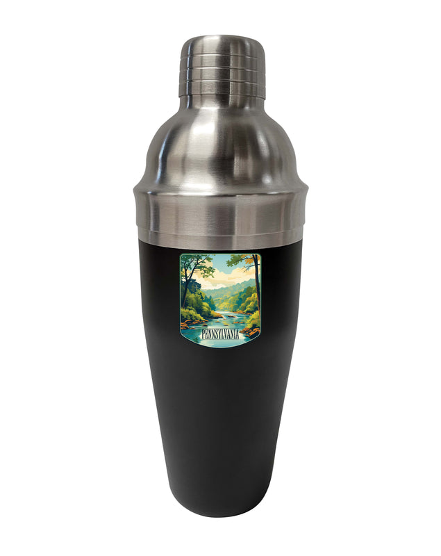 Pennsylvania Design B Souvenir 24 oz Stainless Steel Cocktail Shaker Black Single