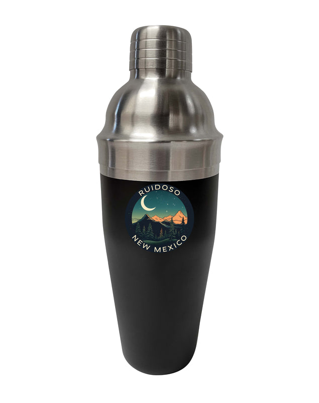 Ruidoso New Mexico Design A Souvenir 24 oz Stainless Steel Cocktail Shaker Black 4-Pack