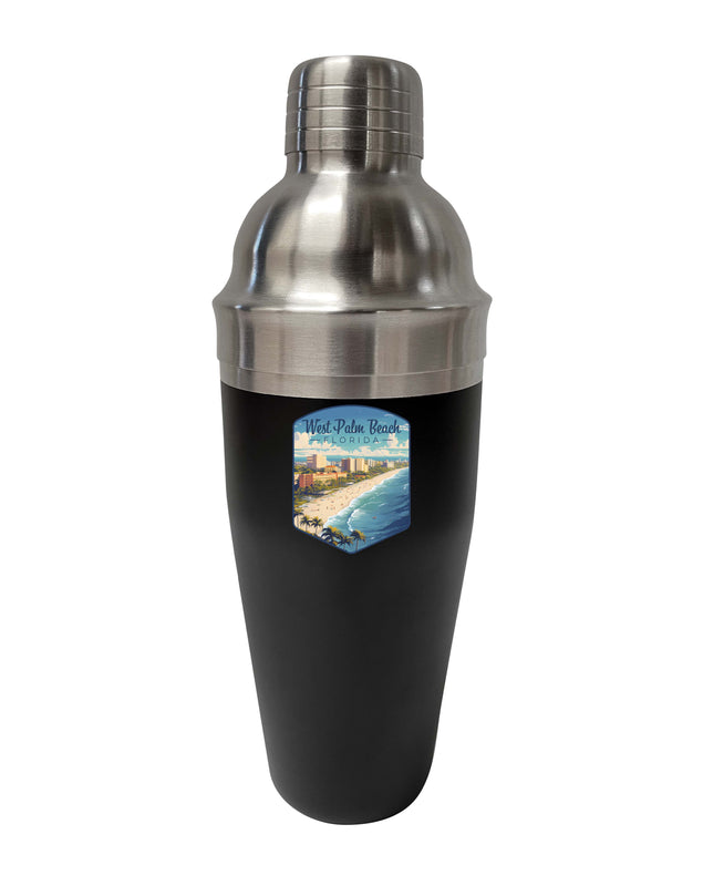 West Palm Beach Florida Design A Souvenir 24 oz Stainless Steel Cocktail Shaker Black 4-Pack
