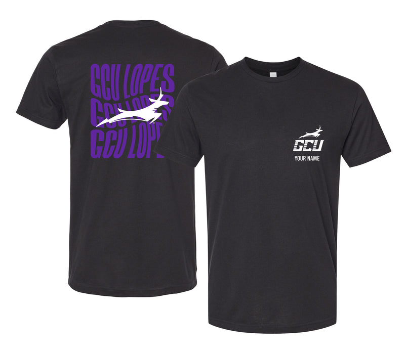 Grand Canyon University Lopes Offic. Licensed Custom Unisex T-Shirt – Left Chest and Large Back Ripple Design XS