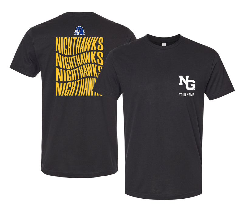 North Georgia Nighhawks Offic. Licensed Custom Unisex T-Shirt – Left Chest and Large Back Ripple Design XS