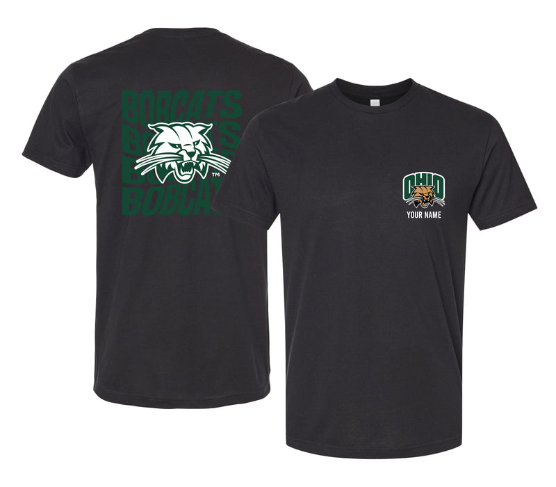 Ohio University Offic. Licensed Custom Unisex T-Shirt – Left Chest and Large Back Ripple Design XS