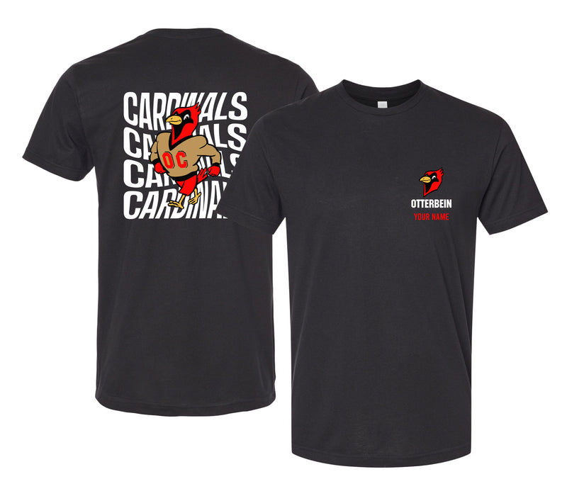 Otterbein University Offic. Licensed Custom Unisex T-Shirt – Left Chest and Large Back Ripple Design XS