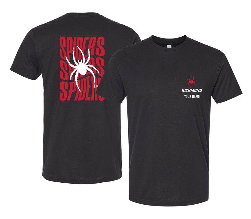 Richmond Spiders Offic. Licensed Custom Unisex T-Shirt – Left Chest and Large Back Ripple Design XS