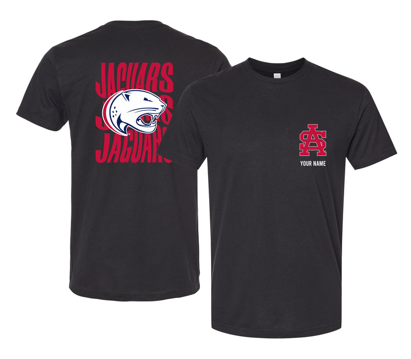 University of South Alabama Offic. Licensed Custom Unisex T-Shirt – Left Chest and Large Back Ripple Design XS