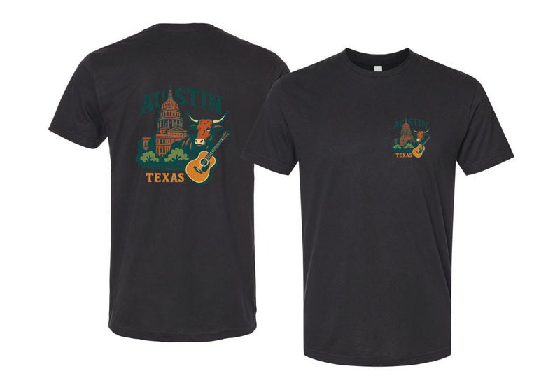 Austin Texas Vintage Design Souvenir Unisex Cotton Crew Neck T-Shirt