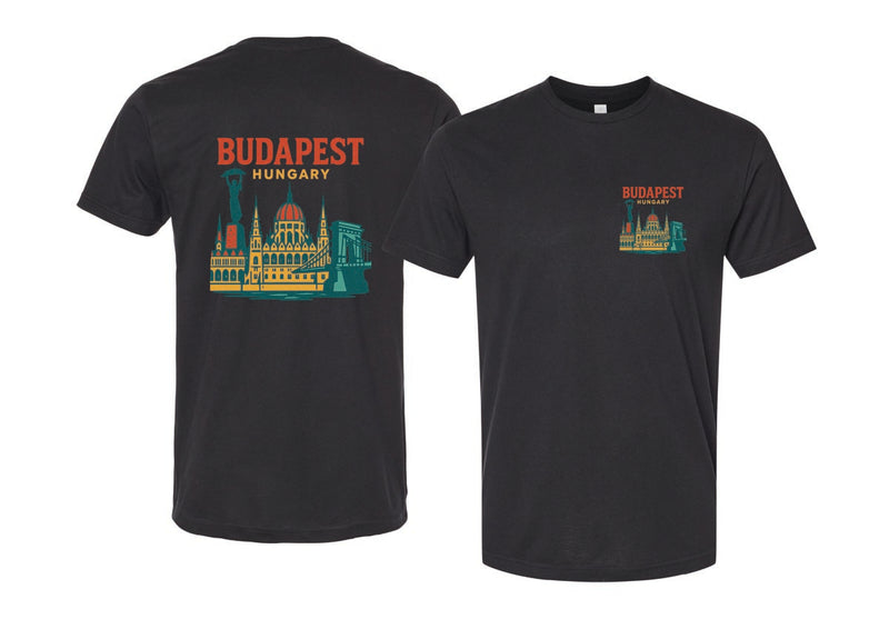 Budapest Hungary Vintage Design Souvenir Unisex Cotton Crew Neck T-Shirt