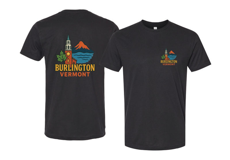Burlington Vermont Vintage Design Souvenir Unisex Cotton Crew Neck T-Shirt