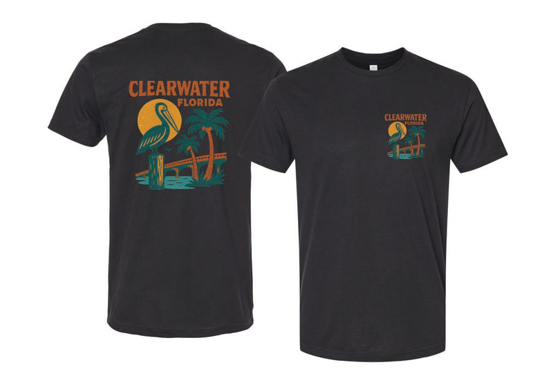 Clearwater Florida Vintage Design Souvenir Unisex Cotton Crew Neck T-Shirt