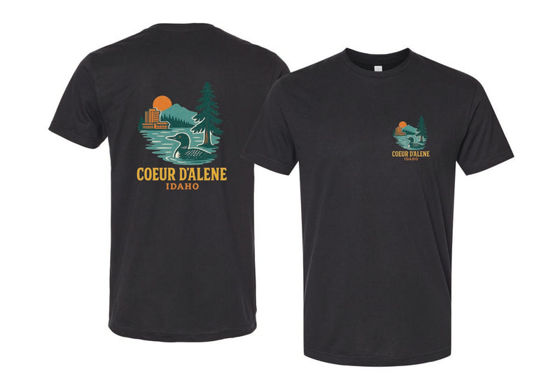 Coeur D'Alene Idaho Vintage Design Souvenir Unisex Cotton Crew Neck T-Shirt