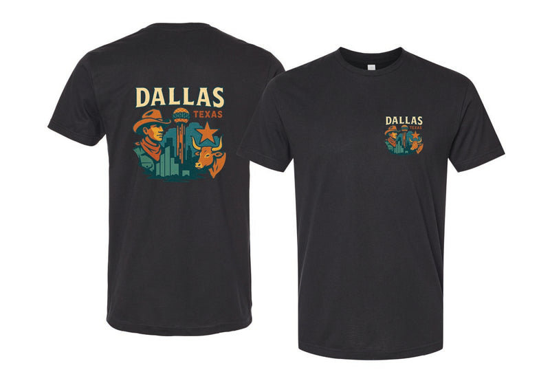Dallas Texas Vintage Design Souvenir Unisex Cotton Crew Neck T-Shirt