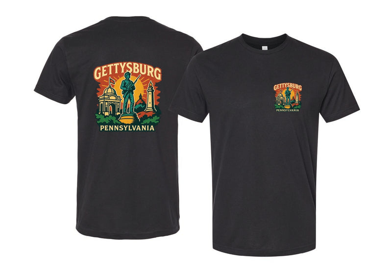 Gettysburg Pennsylvania Vintage Design Souvenir Unisex Cotton Crew Neck T-Shirt