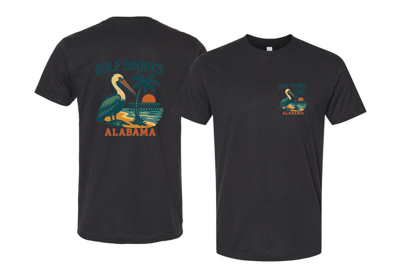 Gulf Shores Alabama Vintage Design Souvenir Unisex Cotton Crew Neck T-Shirt