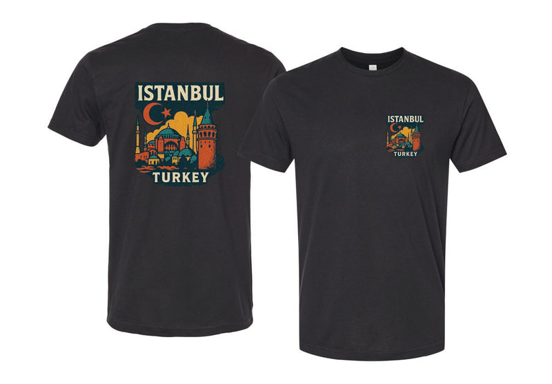 Istanbul Turkey Vintage Design Souvenir Unisex Cotton Crew Neck T-Shirt