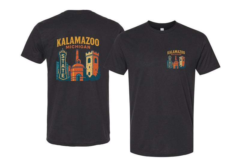 Kalamazoo Michigan Vintage Design Souvenir Unisex Cotton Crew Neck T-Shirt