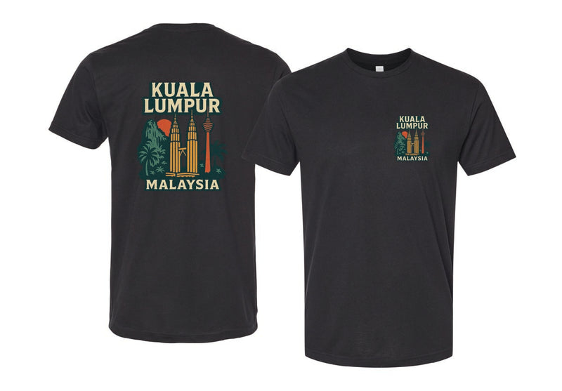 Kuala Lumpur Malaysia Vintage Design Souvenir Unisex Cotton Crew Neck T-Shirt