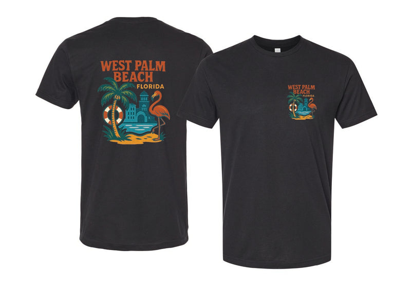 West Palm Beach Florida Vintage Design Souvenir Unisex Cotton Crew Neck T-Shirt