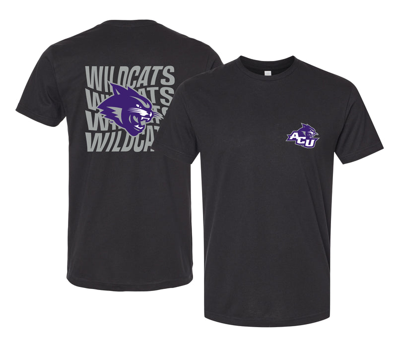 Abilene Christian University Officially Licensed Unisex T-Shirt – Left Chest and Large Back Ripple Design