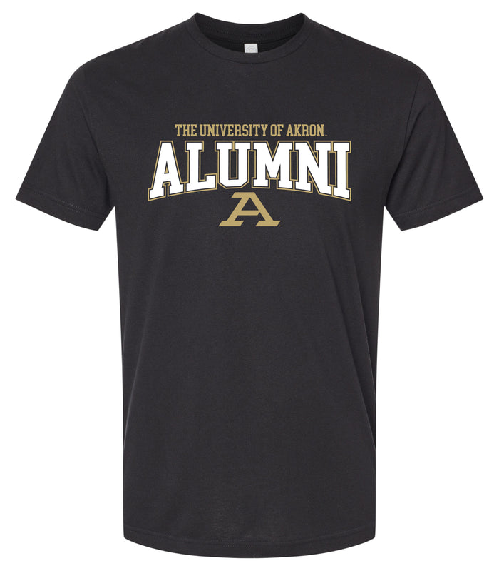 Akron Zips Officially Licensed Unisex Cotton T-Shirt – Large Front Alumni Design