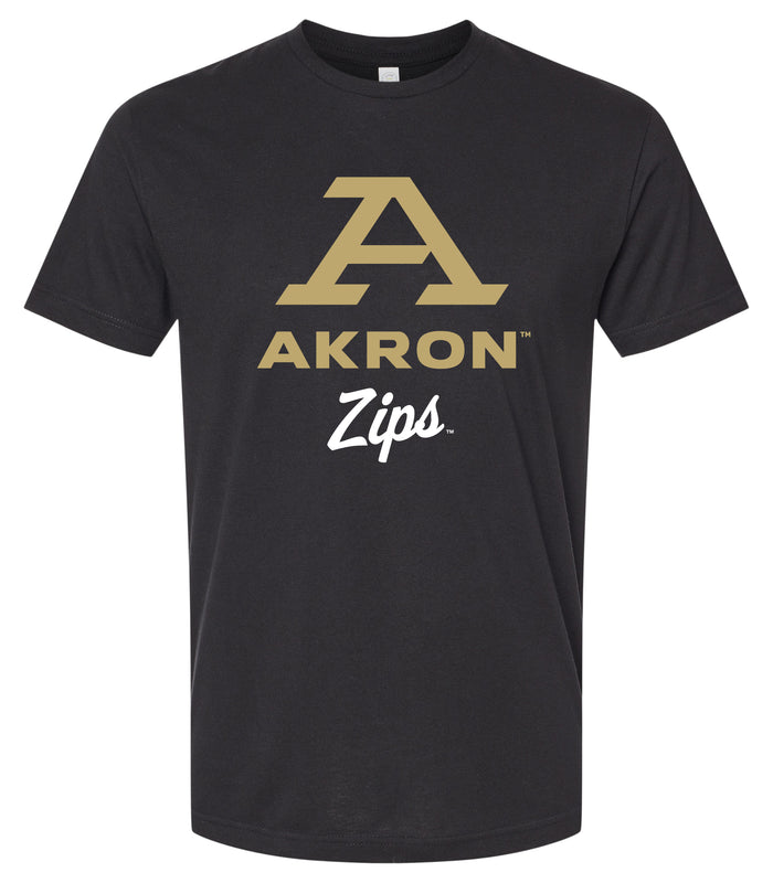 Akron Zips Officially Licensed Unisex Cotton T-Shirt – Large Front ScriptDesign