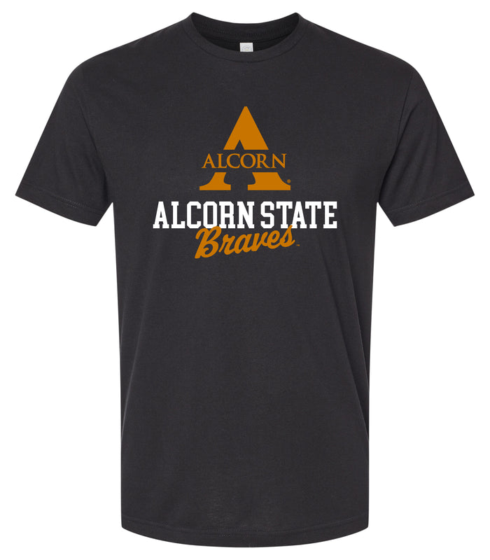 Alcorn State Braves Officially Licensed Unisex Cotton T-Shirt – Large Front ScriptDesign