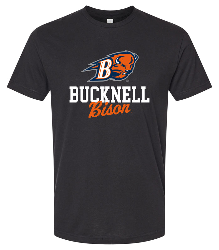 Bucknell University Bison Officially Licensed Unisex Cotton T-Shirt – Large Front ScriptDesign