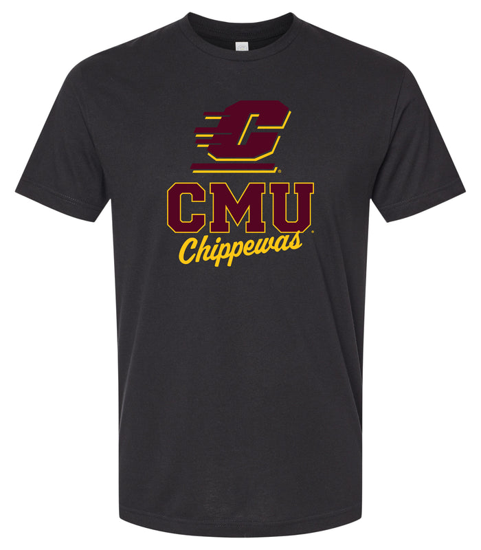 Central Michigan University Officially Licensed Unisex Cotton T-Shirt – Large Front Script Design