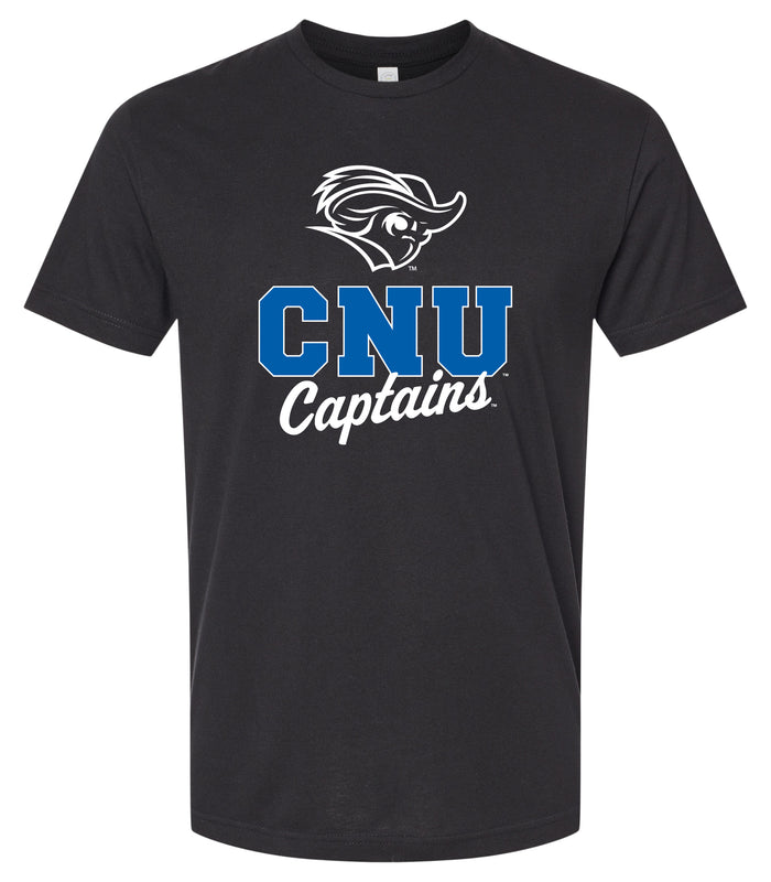 Christopher Newport Captains Officially Licensed Unisex Cotton T-Shirt – Large Front Script Design (Small)