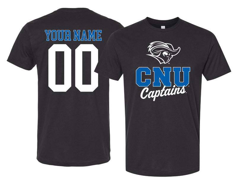 Christopher Newport Captains Officially Licensed Custom Unisex T-Shirt – Collegiate Script Front Design
