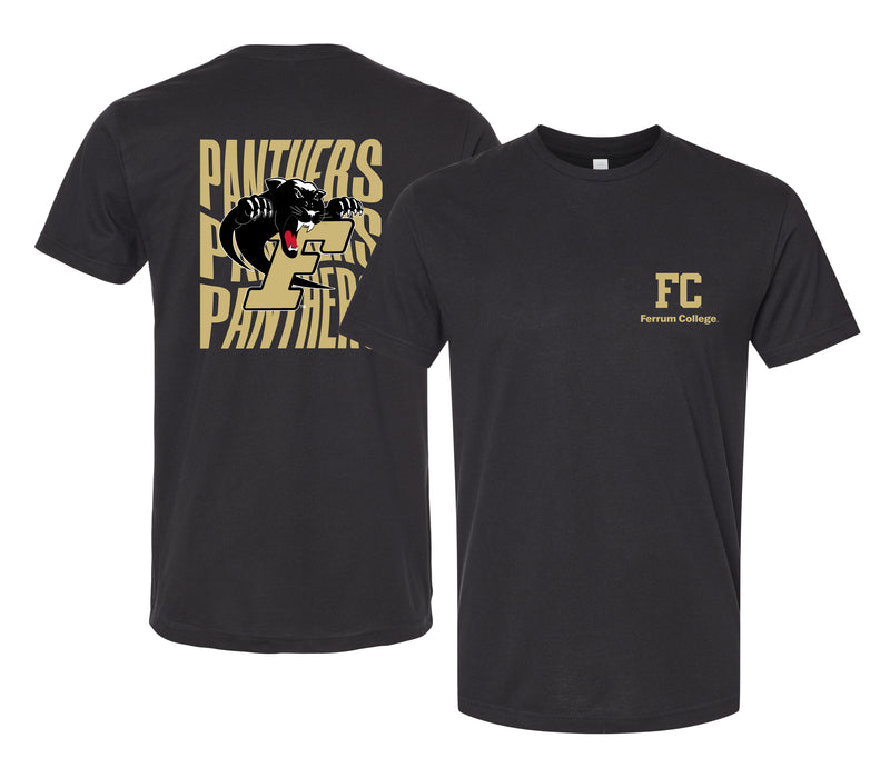 Ferrum College Officially Licensed Unisex Cotton T-Shirt – Left Chest and Large Back RippleDesign