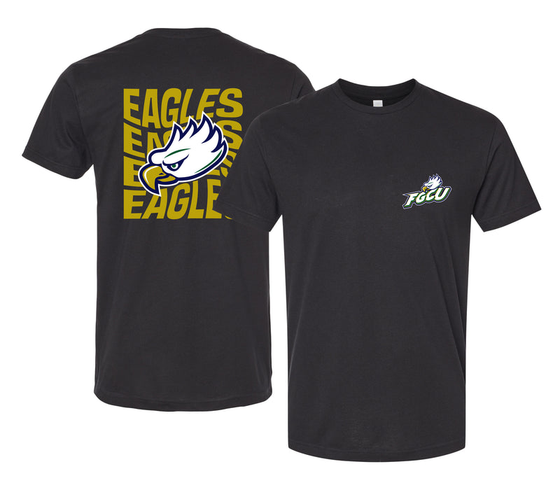 Florida Gulf Coast Eagles Officially Licensed Unisex T-Shirt – Left Chest and Large Back Ripple Design