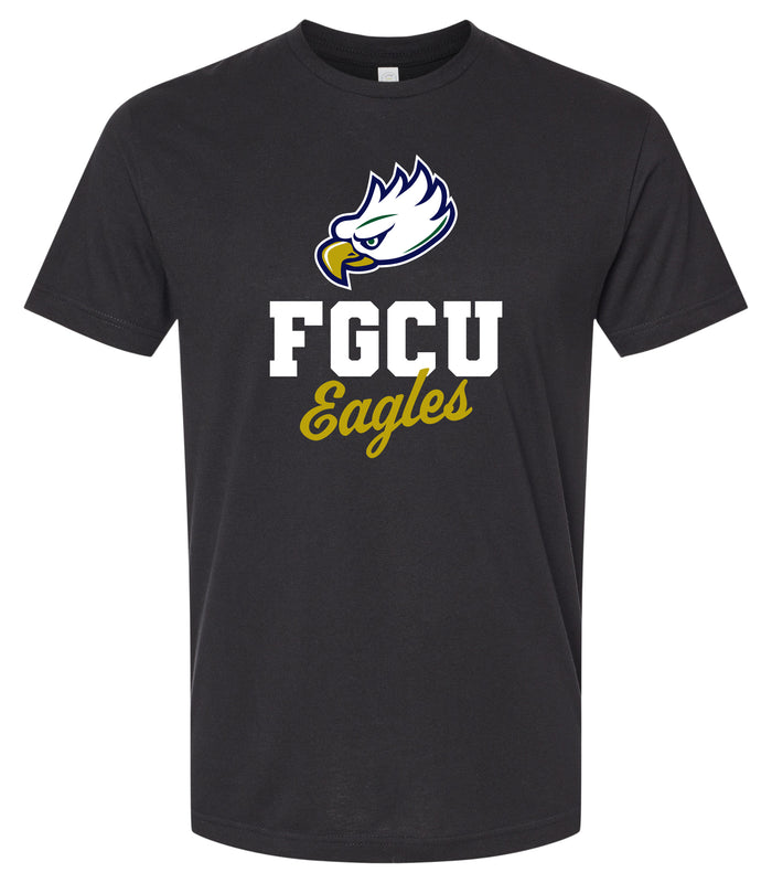 Florida Gulf Coast Eagles Officially Licensed Unisex Cotton T-Shirt – Large Front ScriptDesign