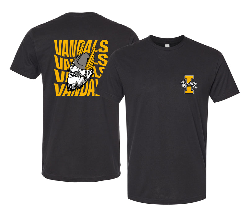 Idaho Vandals Officially Licensed Unisex T-Shirt – Left Chest and Large Back Ripple Design