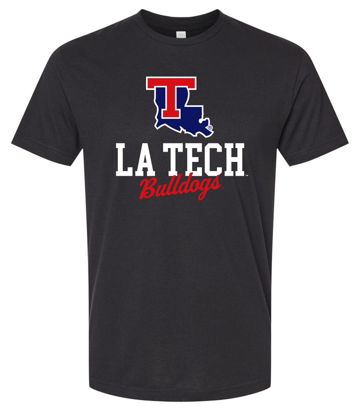Louisiana Tech Bulldogs Officially Licensed Unisex Cotton T-Shirt – Large Front ScriptDesign