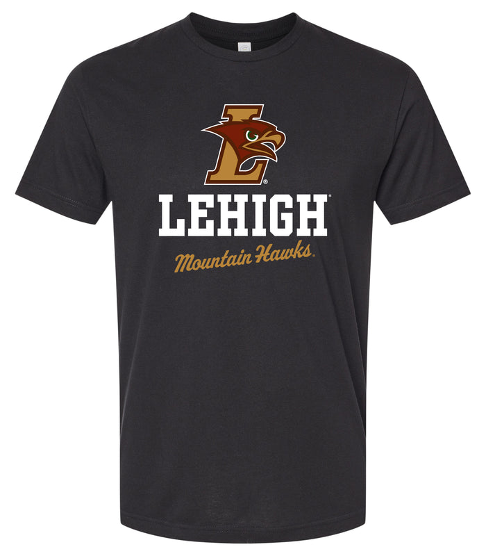 Lehigh University Mountain Hawks Officially Licensed Unisex Cotton T-Shirt – Large Front Script Design