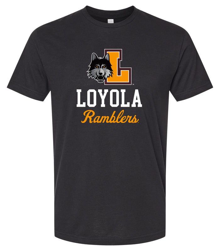 Loyola University Ramblers Officially Licensed Unisex Cotton T-Shirt – Large Front Script Design