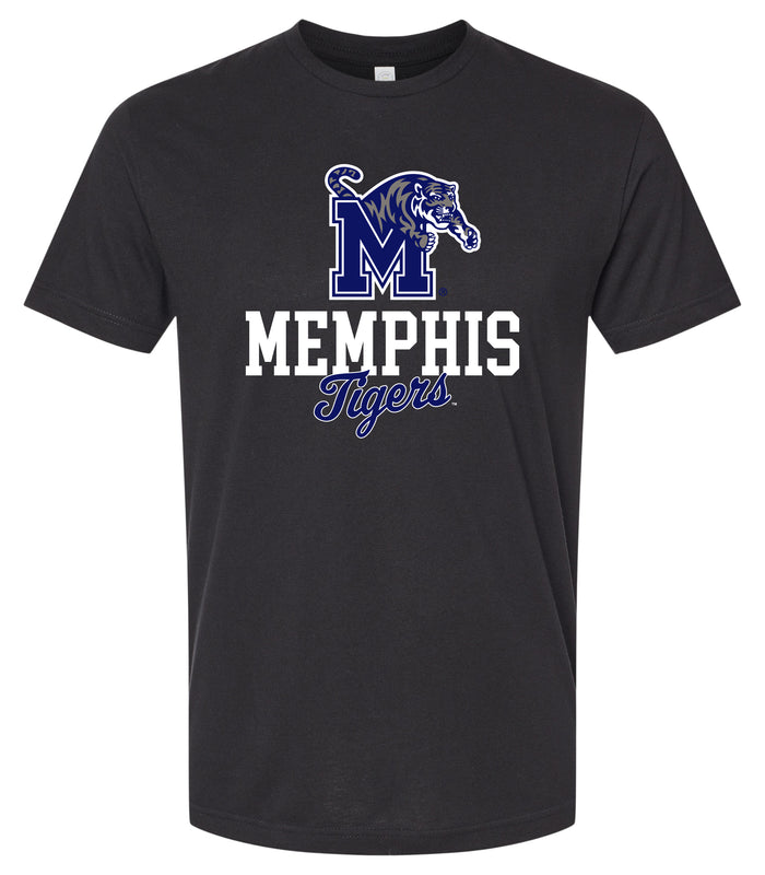 Memphis Tigers Officially Licensed Unisex Cotton T-Shirt – Large Front ScriptDesign