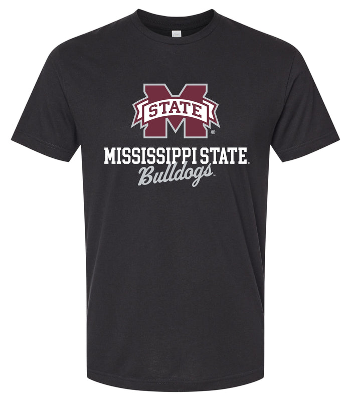 Mississippi State Bulldogs Officially Licensed Unisex Cotton T-Shirt – Large Front Script Design (Small)