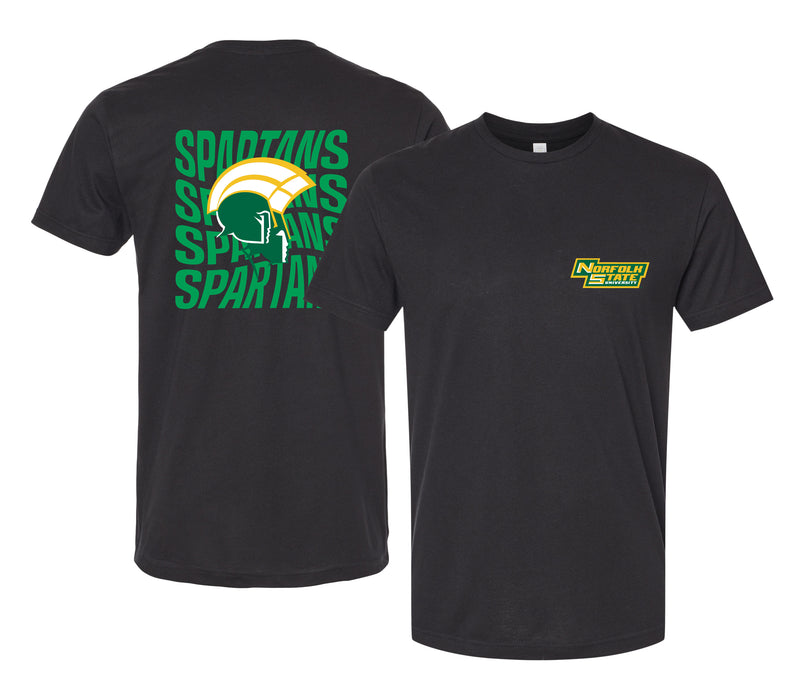 Norfolk State University Officially Licensed Unisex T-Shirt – Left Chest and Large Back Ripple Design