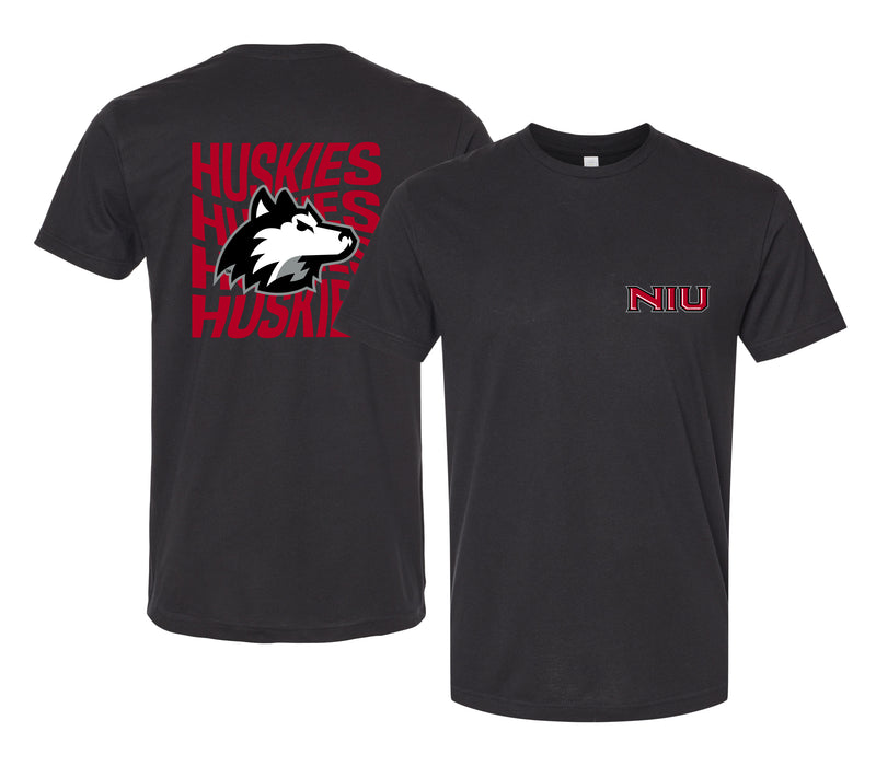 Northern Illinois Huskies Officially Licensed Unisex T-Shirt – Left Chest and Large Back Ripple Design
