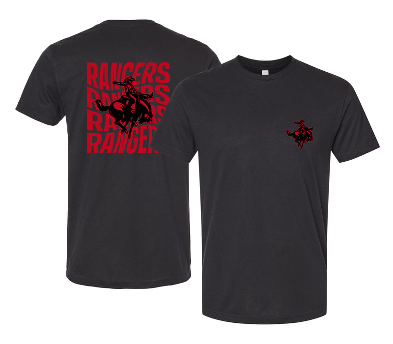 Northwestern Oklahoma State University Officially Licensed Unisex Cotton T-Shirt – Left Chest and Large Back Ripple Design XS