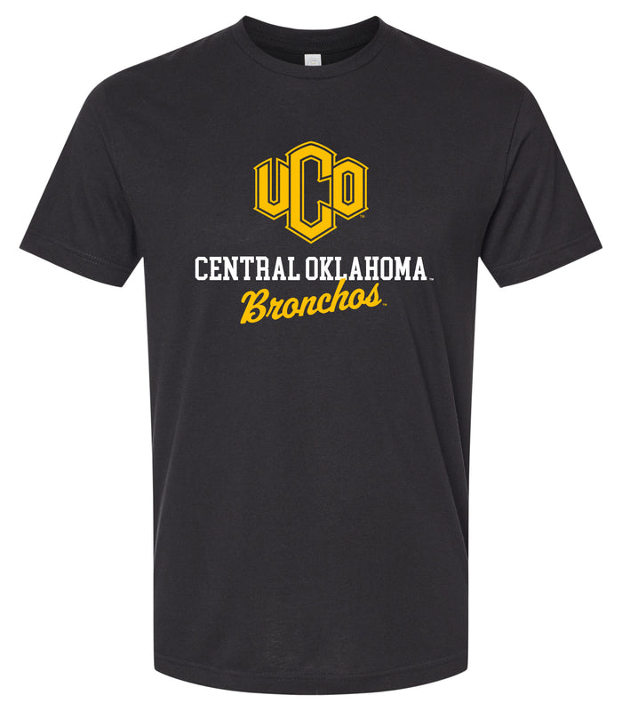 University of Central Oklahoma Bronchos Officially Licensed Unisex Cotton T-Shirt – Large Front Script Design