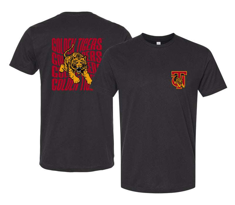 Tuskegee University Officially Licensed Unisex T-Shirt – Left Chest and Large Back Ripple Design