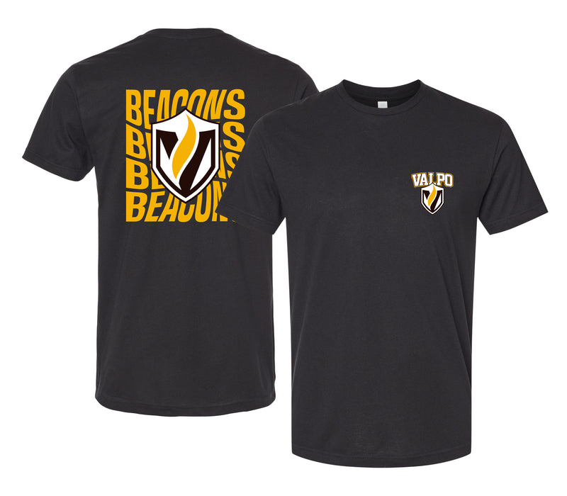 Valparaiso University Officially Licensed Unisex T-Shirt – Left Chest and Large Back Ripple Design