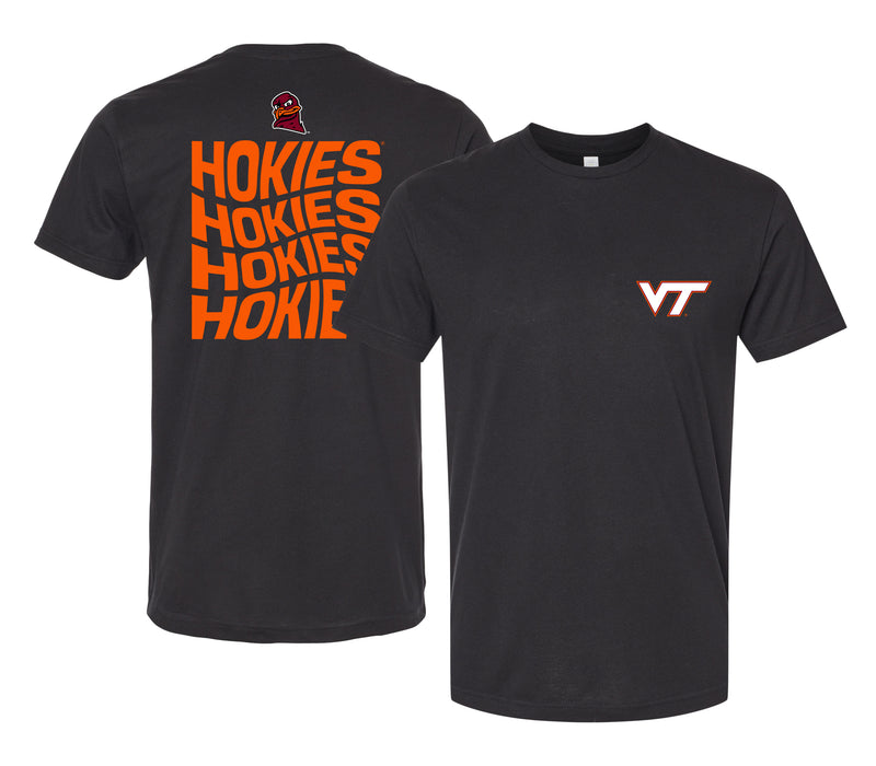 Virginia Tech Hokies Officially Licensed Unisex T-Shirt – Left Chest and Large Back Ripple Design