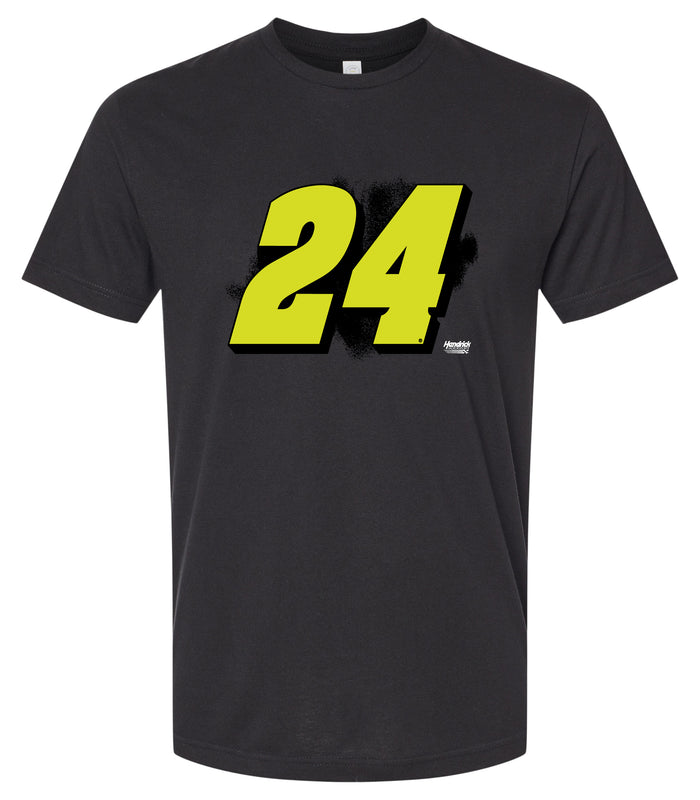 Hendrick Motorsports #24 Neon Nascar Offic. LIC. Cotton Crew Neck T-Shirt - Large Front Paint Design