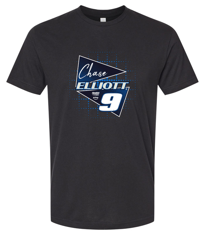 Chase Elliott #9 Nascar Offic. LIC. Unisex Cotton Crew Neck T-Shirt - Large Front Retro Design