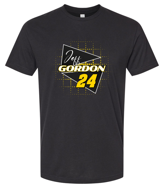 Jeff Gordon #24 Nascar Offic. LIC. Unisex Cotton Crew Neck T-Shirt - Large Front Retro Design